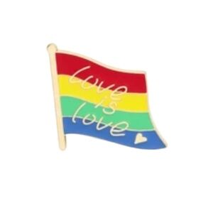 Rainbow Flag Enamel Pin – "Love Is Love"
